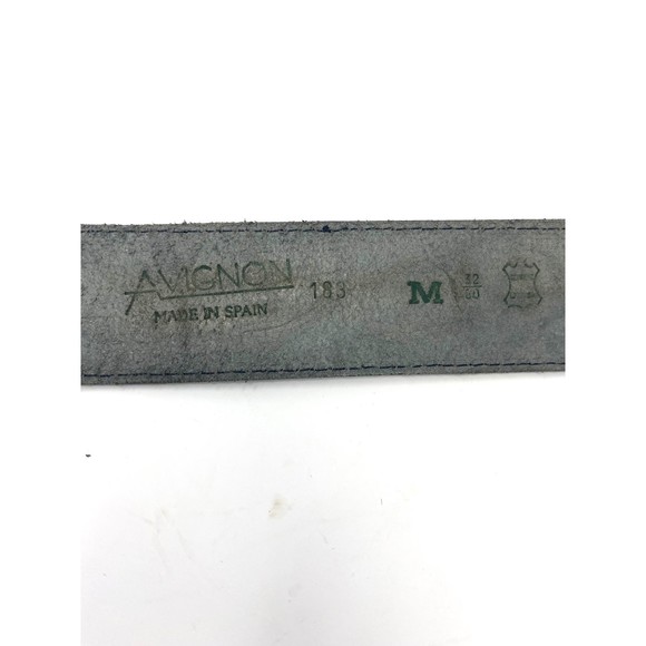 Vintage Avignon Black Leather Silver Hardware Belt Sz Medium Womens - Picture 4 of 4